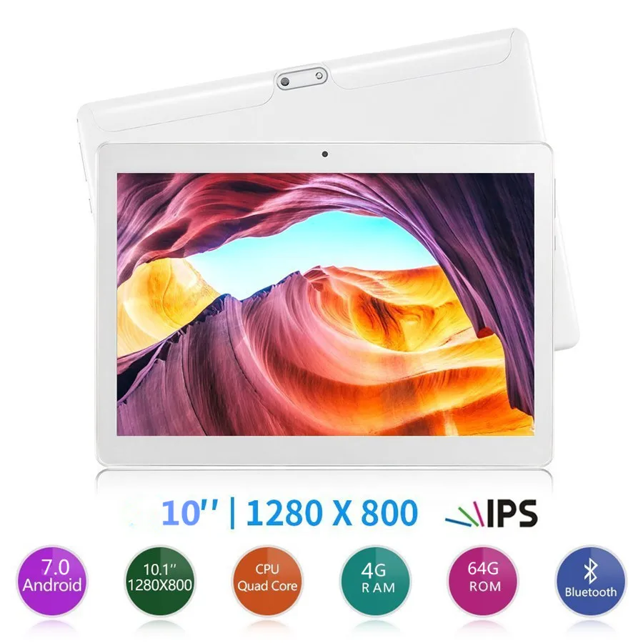 Бесплатная delive 10 дюймов MTK8752 Octa core android 7.0 Tablet PC 1280x800 HD 4 ГБ Оперативная память 64