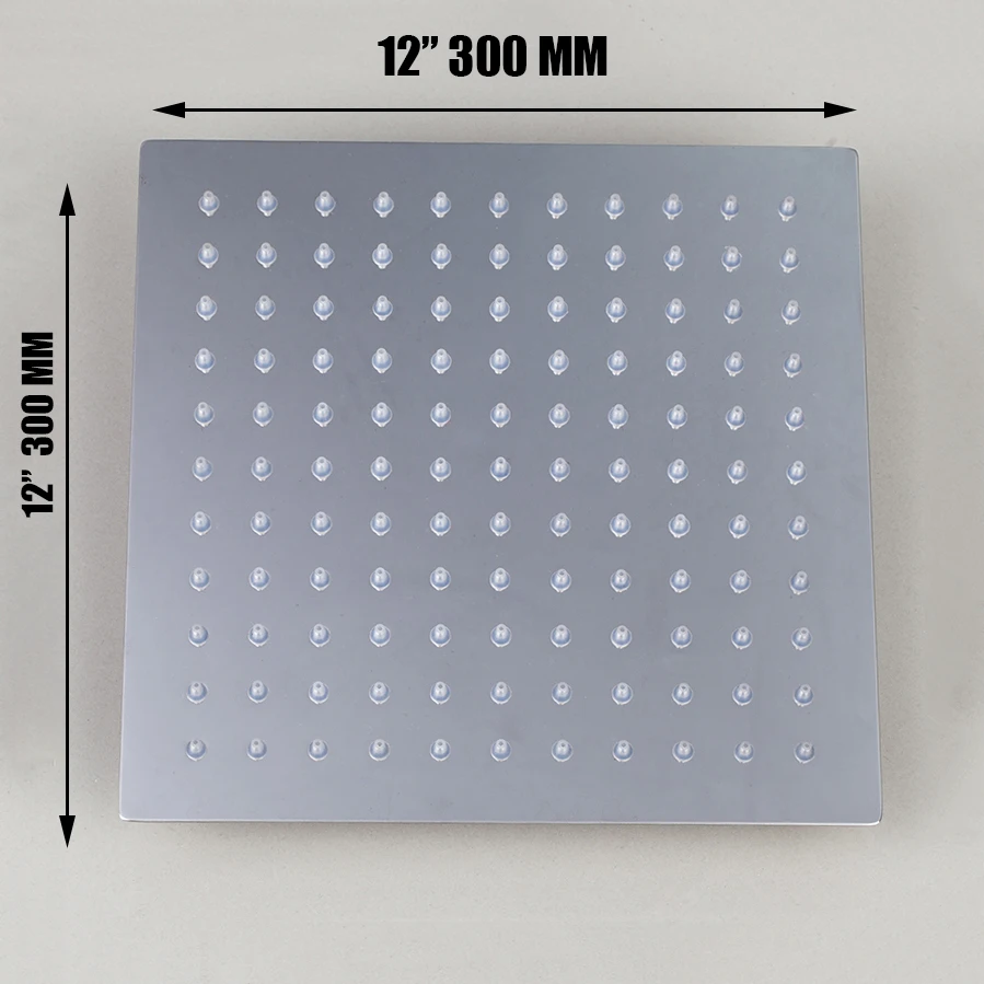12 Inch OUBONI ванная душевая головка 6 8 10 12 16 дюймов настенная хромированная нержавеющая сталь квадратная дождевая душевая головка душевой опрыскиватель - Цвет: 12 Inch