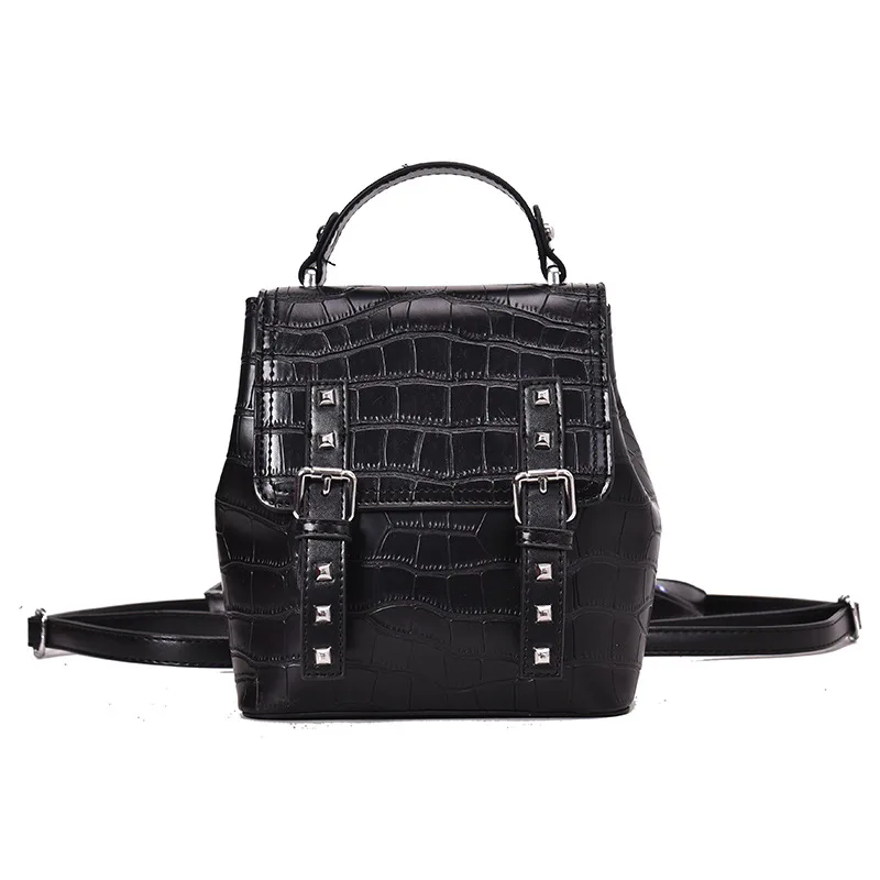 Crocodile women backpack new fashion casual pu leather luxury Teenage for girls ladies travel backpacks small 6N123 | Багаж и сумки