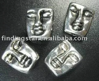 Бесплатная доставка 90 шт тибетский серебряный человек лицо разделитель бусины