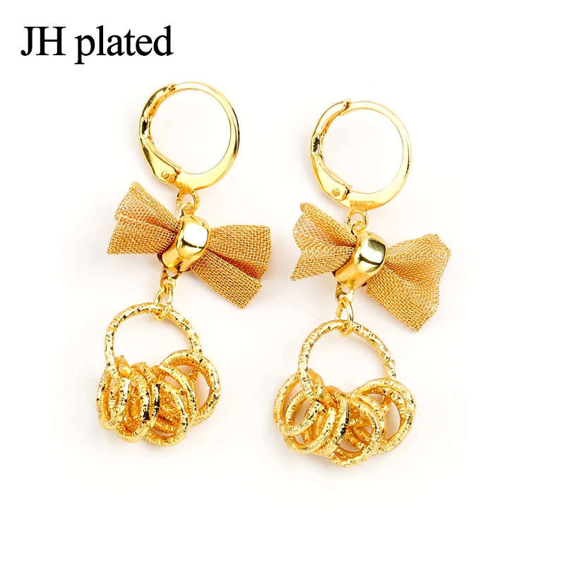 JHplated Эфиопия серьги бант многокруглая круглая Золотая цветная для женщин модные