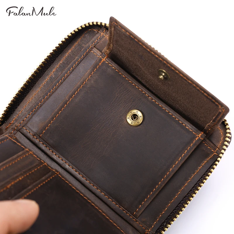 Falan Mule 2019 Новое поступление маленькая Rfid Бумажник Для мужчин на молнии из