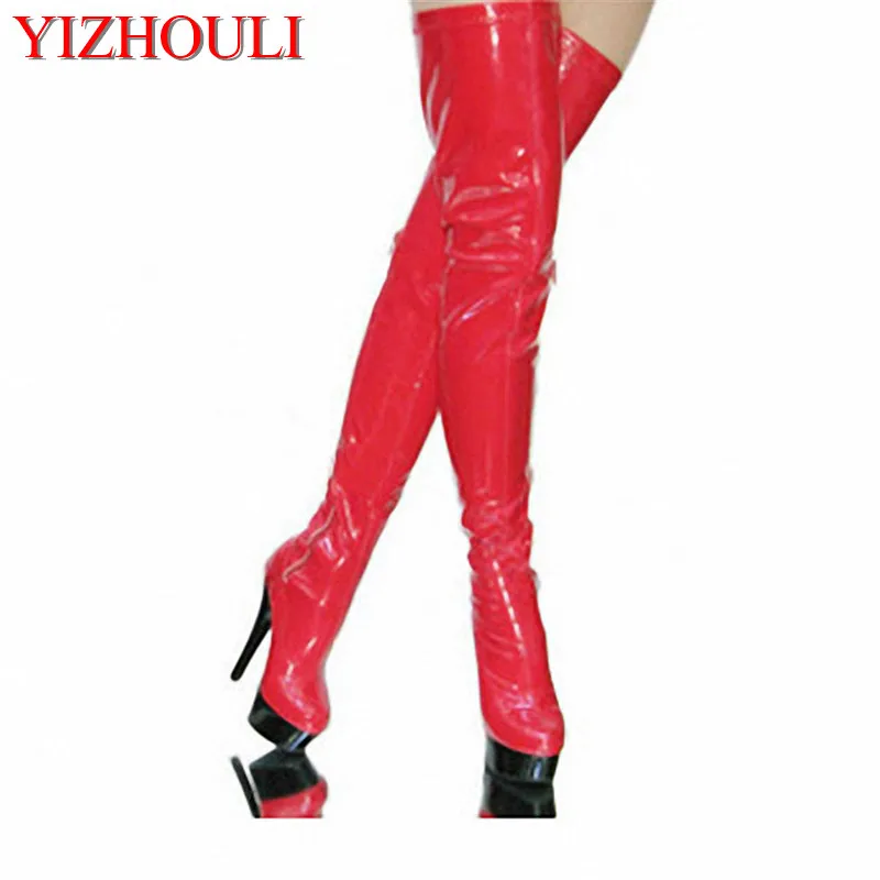 women 15cm high thin heels plus size over knee long stiletto thigh high boots 6 inch sexy clubbing pole dancing boots