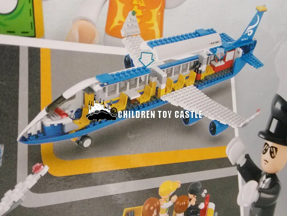 B0366 синий самолета Airbus Модель Строительство Конструкторы 483 шт./компл. DIY
