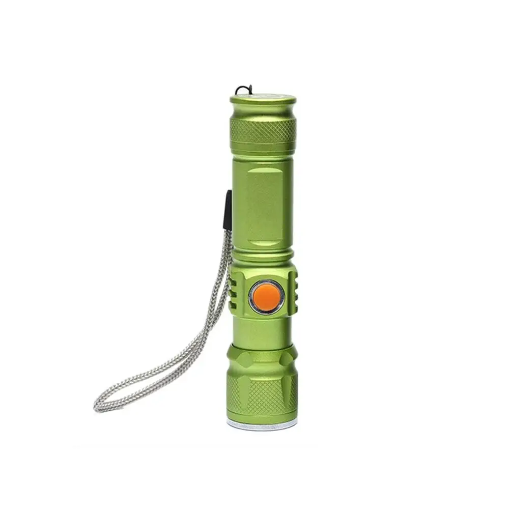 Green Супер яркий портативный размер 18650 USB Перезаряжаемый светильник-вспышка портативный фонарь Водонепроницаемый фонарь масштабируемый светильник-вспышка - Испускаемый цвет: Green