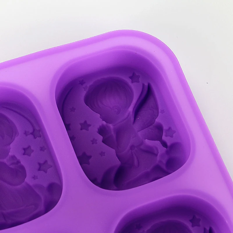 4 отверстия ангелы детские силиконовые формы девочка мальчик форма 3D смолы