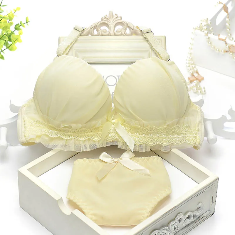 2018 Новое дамское кружевное студенческое нижнее белье костюм женский Собранный