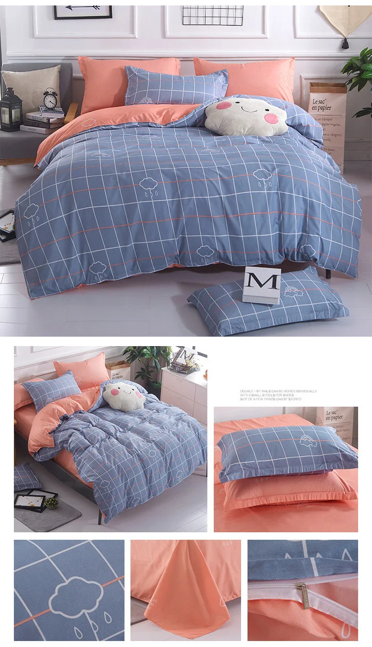 Black white Grey Classic bedding set striped duvet cover white bed linen set Geometric flat sheet set queen bed set Fashion new