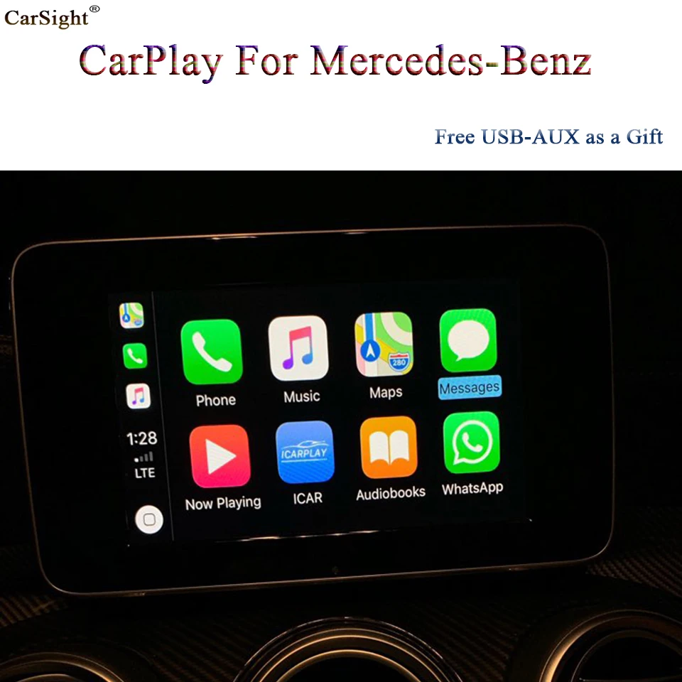 Автомобильный полноэкранный CarPlay для Mercedes-benz A B C CLA GLA GLE NTG5.2/5,0 поддержка CarPlay Android Авто Google gps телефон