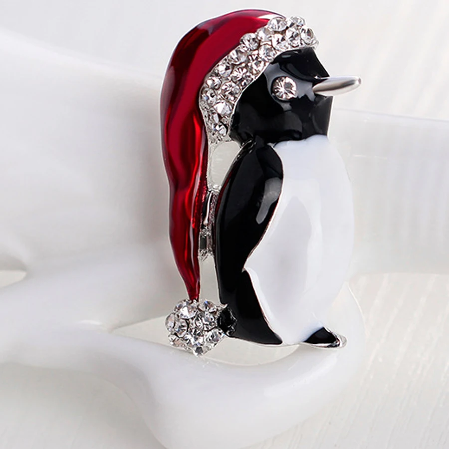 Мода Эмаль Пингвины унисекс Мужские броши булавки для женщин с украшением в виде