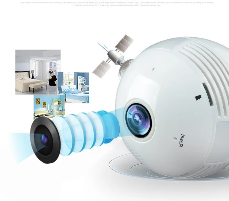 220V E27 Светодиодный светильник с wifi 3W рыбий глаз для наблюдения, 360 градусов панорамная камера наблюдения 2.0MP 3.0MP 1080P ночного видения