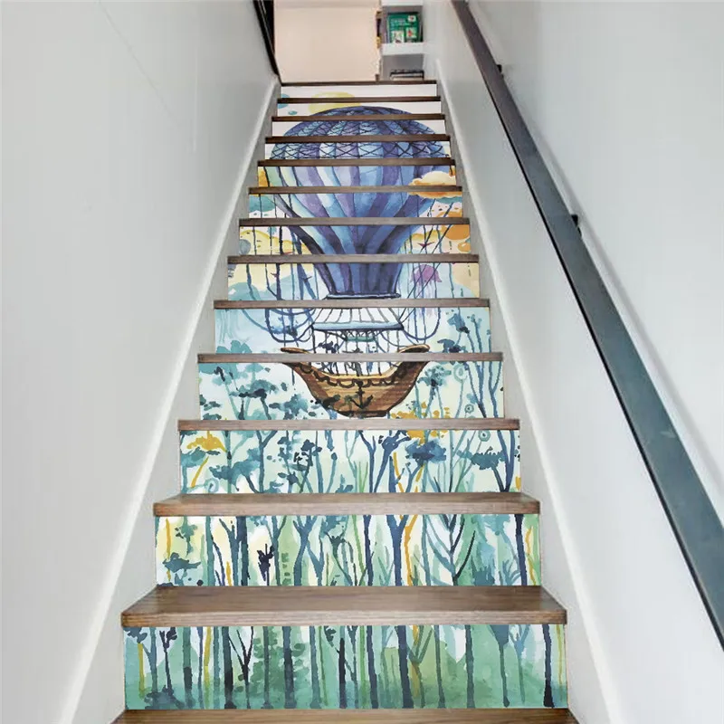 13 шт. Мультфильм своих шар лестница Наклейки для Домашний Декор 3D