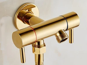 Двухходовой клапан для биде BD234, золотистого цвета, из латуни