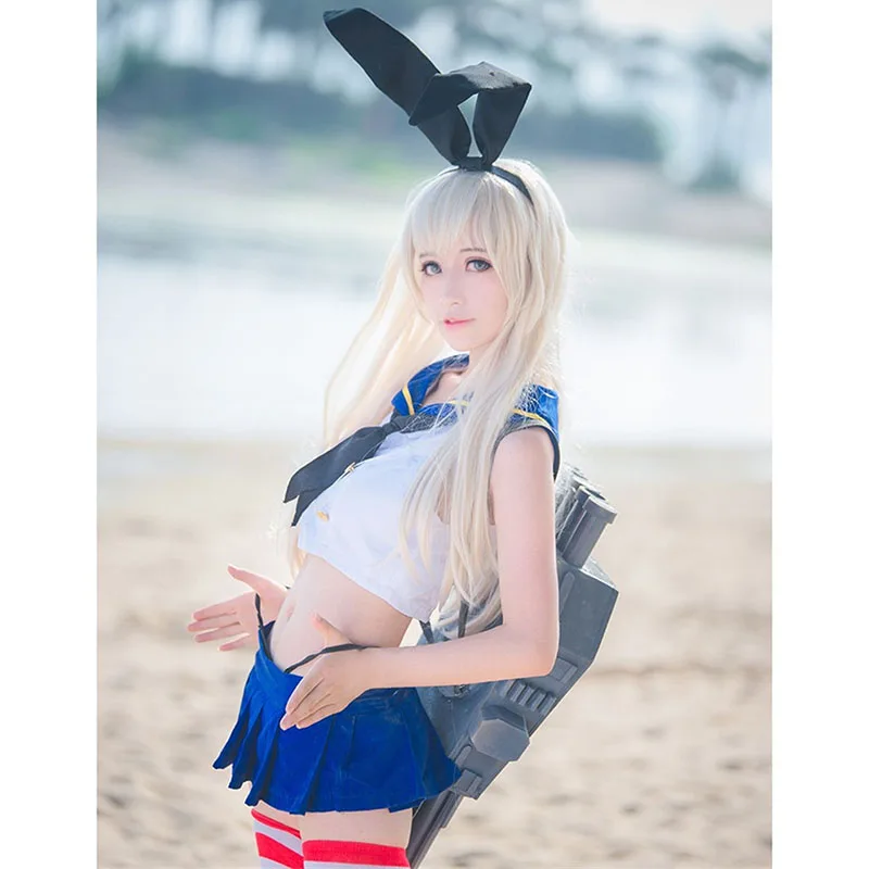 Коллекция игр косплей костюмы Shimakaze матросский костюм купальник носки для женщин