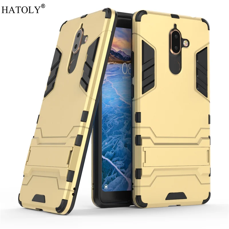 Чехол для Nokia 7 Plus противоударный армированный Жесткий Силиконовый чехол-бампер