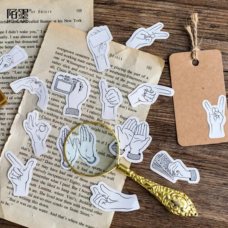 46 шт./лот черно-белая ручная бумажная мини-наклейка декоративные наклейки сделай