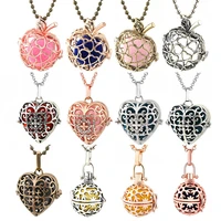 mexico chime heart shaped vintage locket necklace music ball pregnancy necklace for aromatherapy essential oil pregnant jewelry