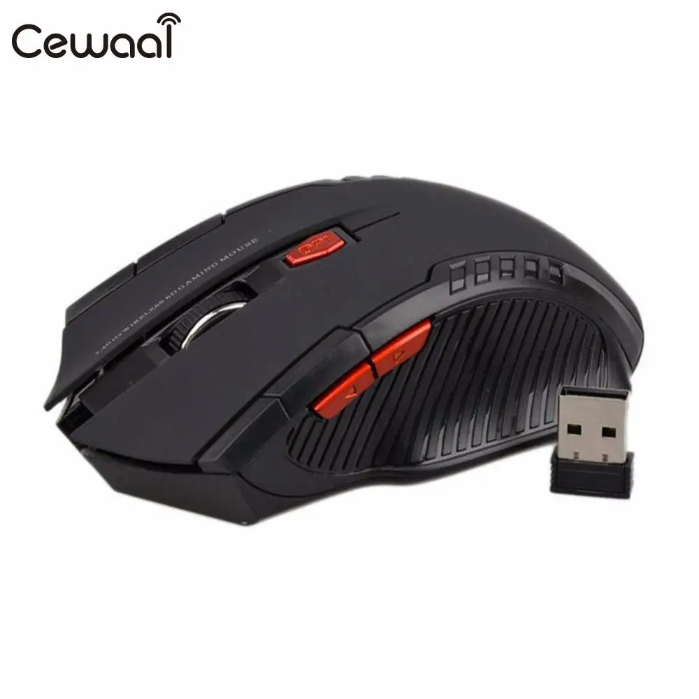 Cewaal портативная беспроводная usb мышь 6 кнопок 2 4G 2400 dpi оптическая игровая геймер