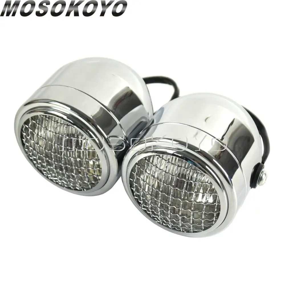 chrome grill Мотоциклетная фара на заказ " Двойная круглая двойная круглая головная лампа доминатора для V-Max Vmax V Max Vmx 1200 кафе гонщик хром - Цвет: chrome grill