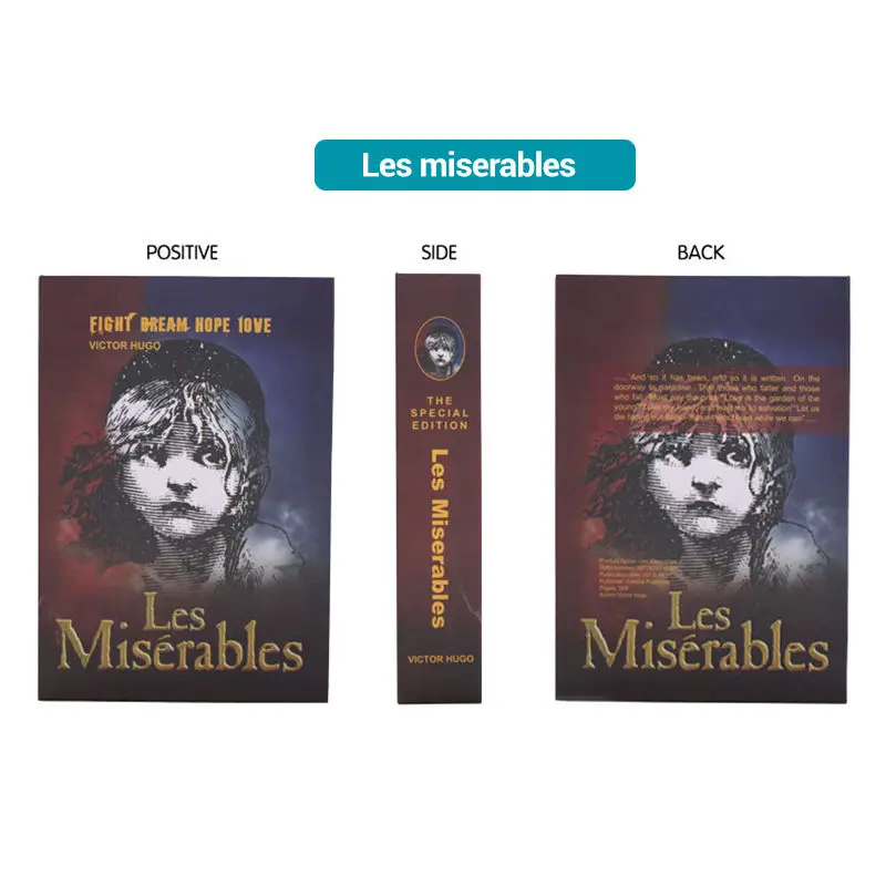 Мода Пароль Стиль Бумага книга Сейф творческая копилка моделирование наличные деньги Jewellery коробка для хранения Организатор - Цвет: Les Miserables