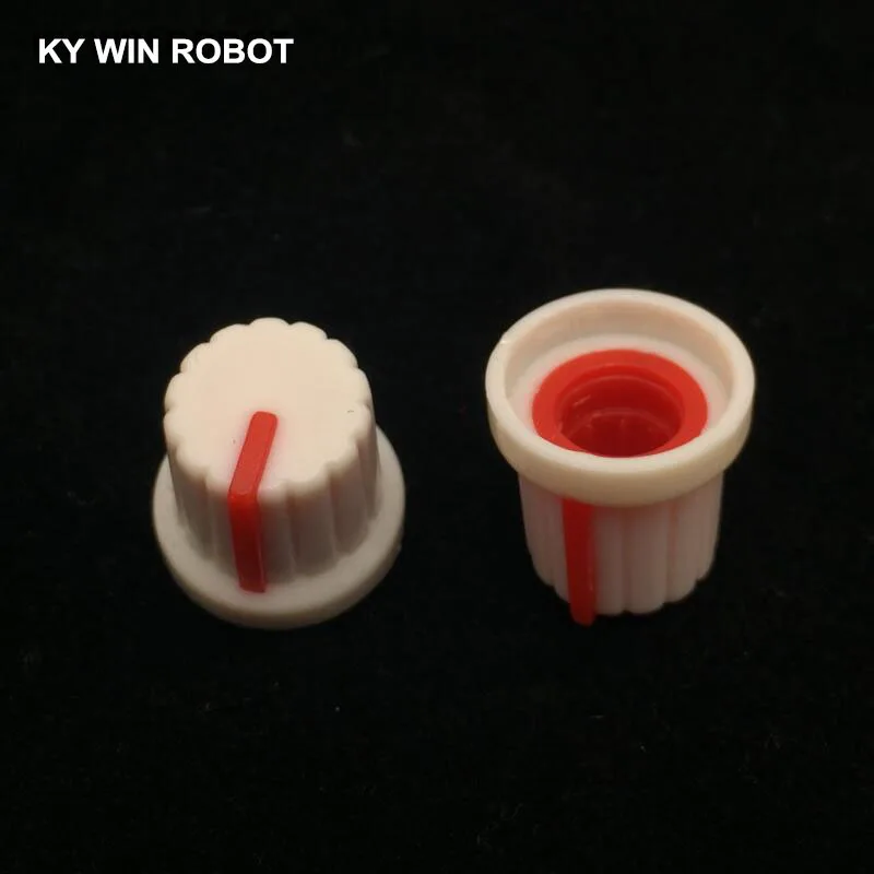 10 шт./лот Red регулятор громкости вращающиеся ручки для 6 мм Dia Knurled вал потенциометр