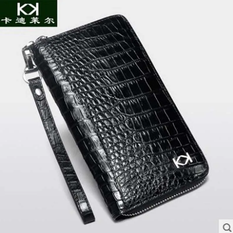 

kadiler new crocodile wallet men's long Thai crocodile leather handbag real leather hand bag belly men clutch