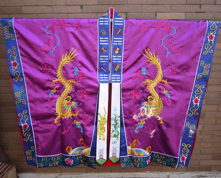4 цвета красный желтый фиолетовый зеленый вышитый дракон Taoist cassocks Taoism одежда