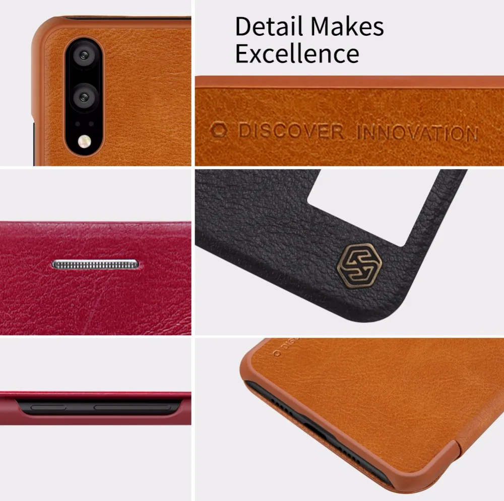 Huawei P20 Case Cover Nillkin Luxury Soft PU Flip Leather Smart Wallet Phone Bag Back Cases for Nilkin Capa Card Slot |