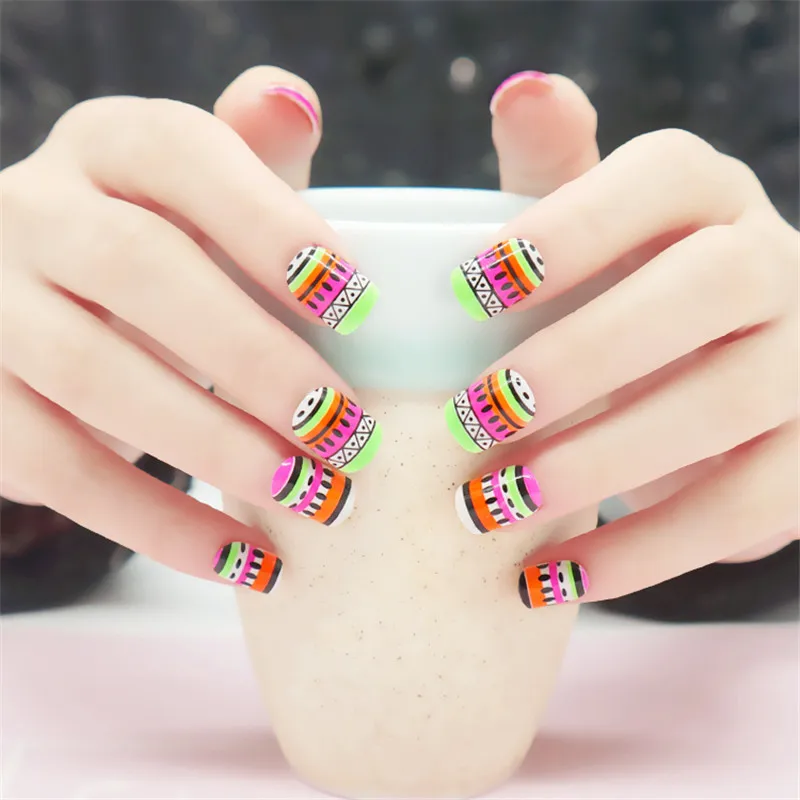 Press on False Nail Tips Full Cover Fake Nails ABS Manicure Art Women DIY | Красота и здоровье