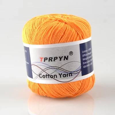 003 orange TPRPYN 1 шт. = 50 г хлопчатобумажная пряжа Чистая Детская вязаная Экологически чистая пряжа для вязания крючком, не скатывается - Цвет: 003 orange