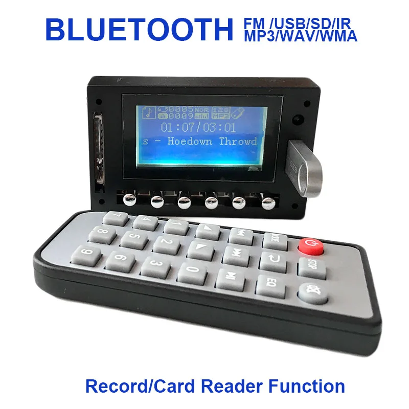 DIY Bluetooth MP3 модуль HIFI без потерь Музыкальный плеер декодер доска Аудио плееры SD карта USB Запись WAV мини FM радио комплект