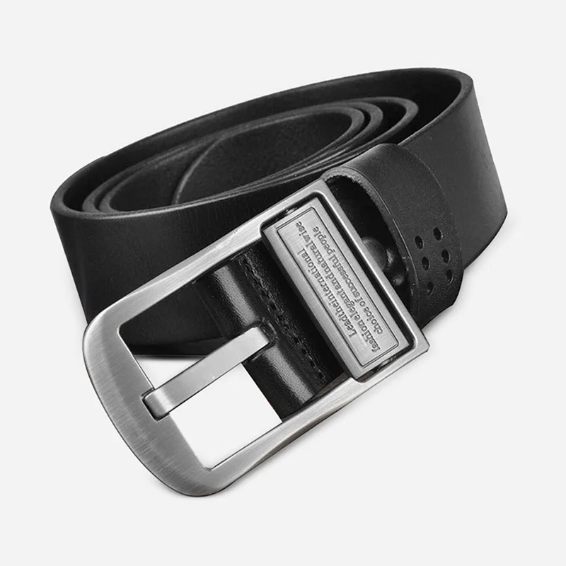 Men Belt Alloy Buckle Genuine Leather Material Waist Brand High-grade Business Pure Color Wild Tide Boys Belts | Аксессуары для