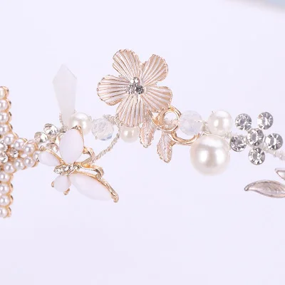 Изысканный Корона Головные уборы Star обруч жемчужный комплект серьги|Украшения