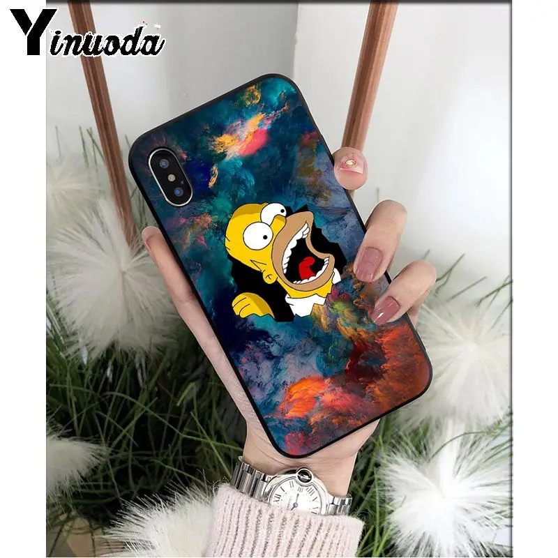 Yinuoda Забавный мультфильм Симпсон аниме мягкий, силиконовый, из ТПУ чехол для телефона Apple iPhone 8 7 6S Plus X XS MAX 5 5S SE XR чехол