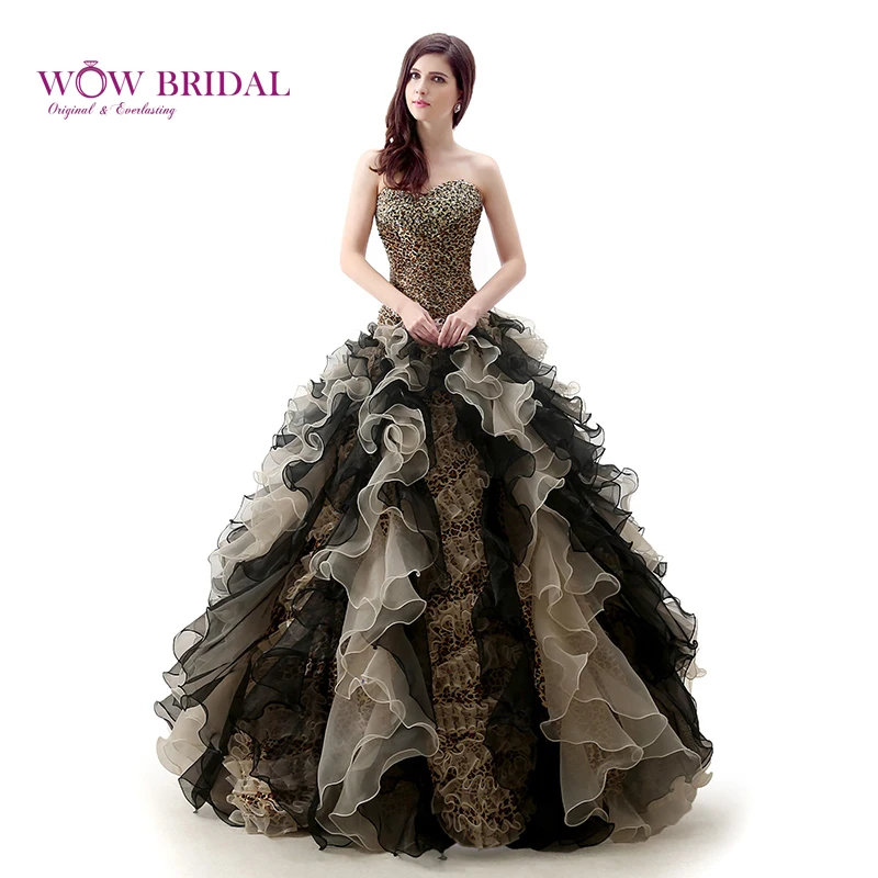 Wowbridal сексуальное платье с леопардовым принтом Пышное Платье 2021 милое вечернее