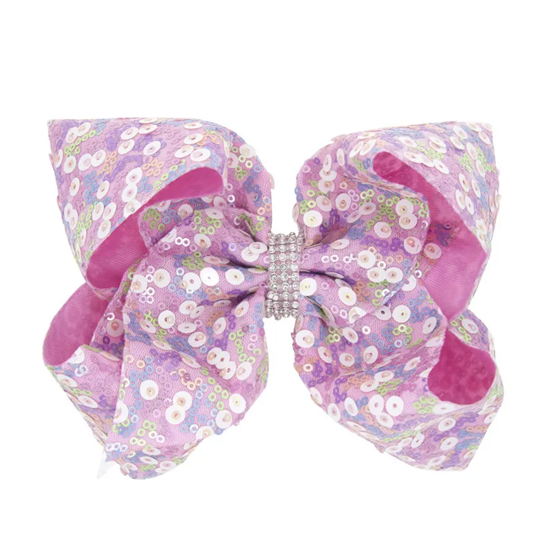 2 Pink Большой Cheer бант заколки для девочек принцесса мода блесток Стразы Детские бантики для волос заколка ручной работы аксессуары для волос - Цвет: 2 Pink