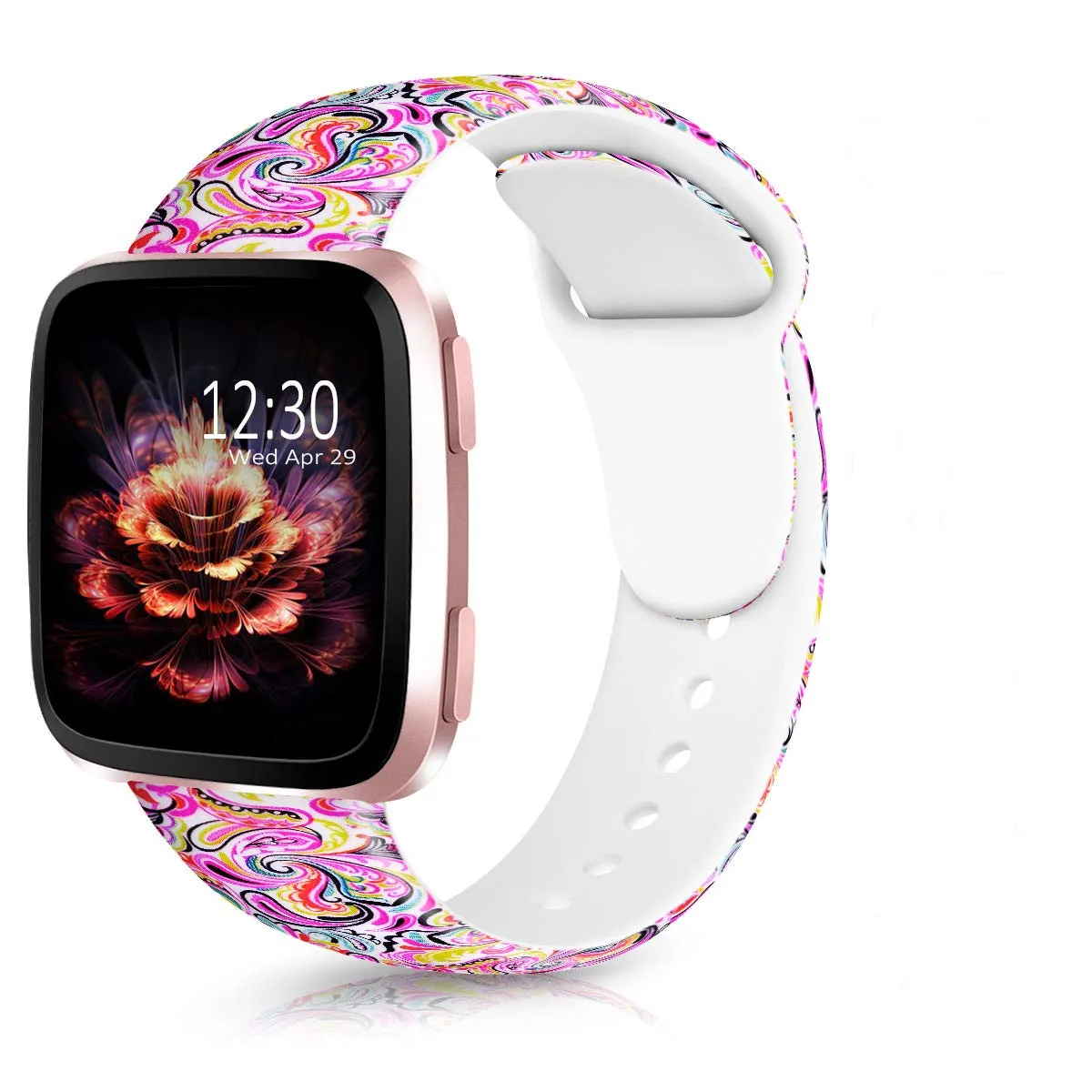 Ремешок с цветочным принтом для Fitbit Versa Band, силиконовые в форме цветка Браслет Fitbit Versa сменные браслеты браслет Ремешки для наручных часов