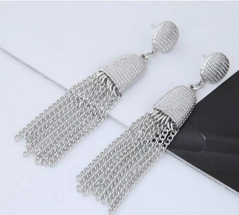 В богемном стиле с металлической кисточкой Серьги Висячие капли для женщин