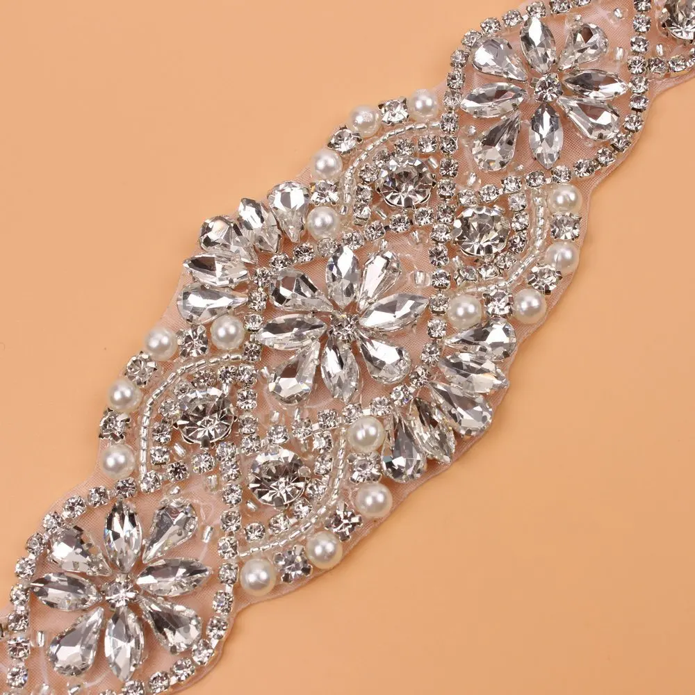 (5 шт.) оптовая продажа Горячая фиксация железа пришить Кристалл Серебряный