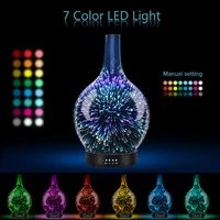 aromatherapy essential oil diffuser 3d glass vase aroma diffuser changing and waterless auto shut off cool mist humidifier