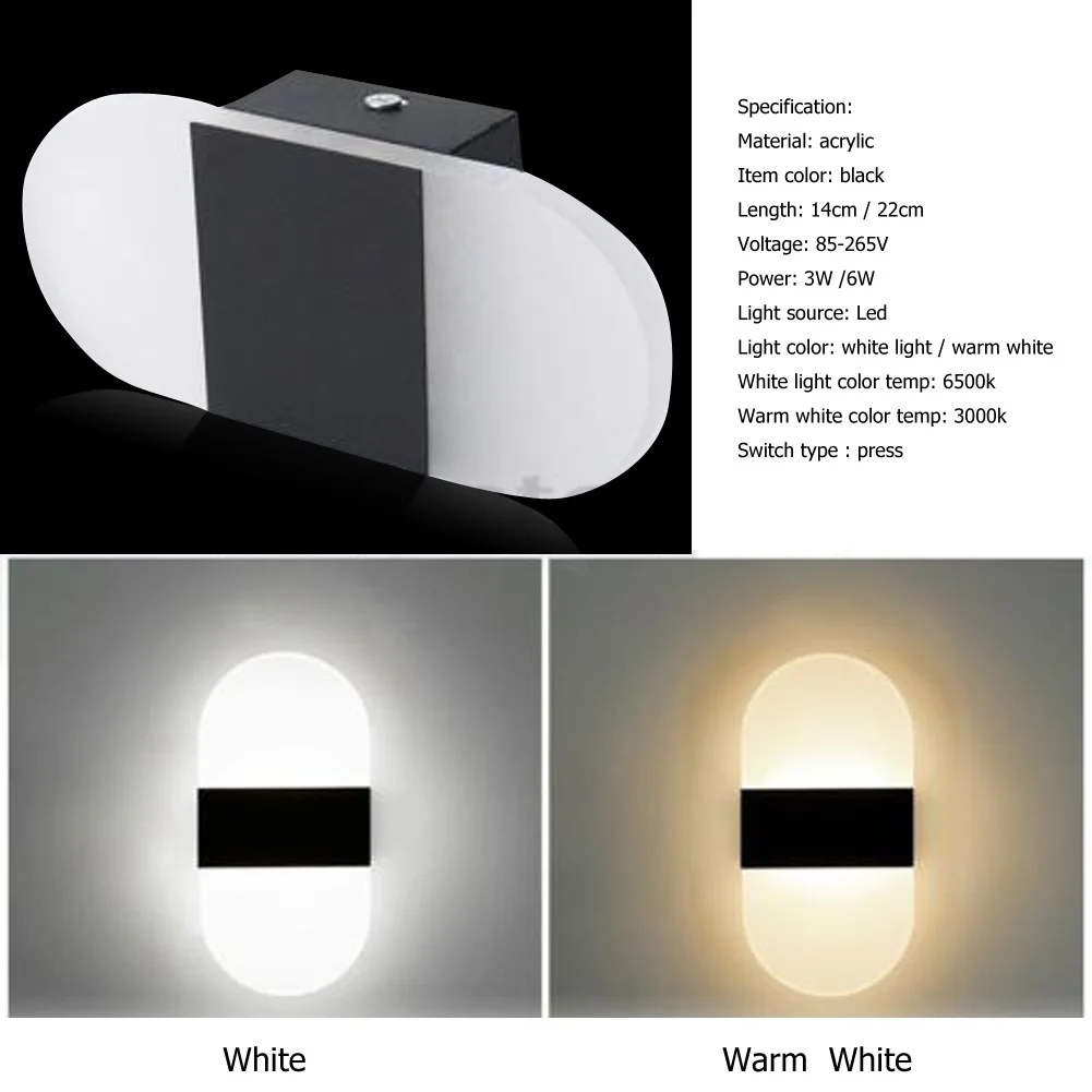 Современный Ночной светильник 3 Вт/6 Вт светодиодный ing Круглый угол подсветка