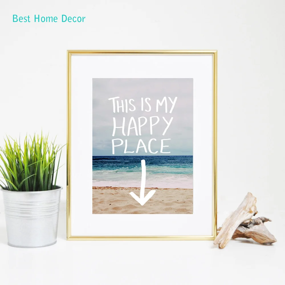 Это мое счастливое место цитаты искусство на стену пляжный декор пейзаж морская