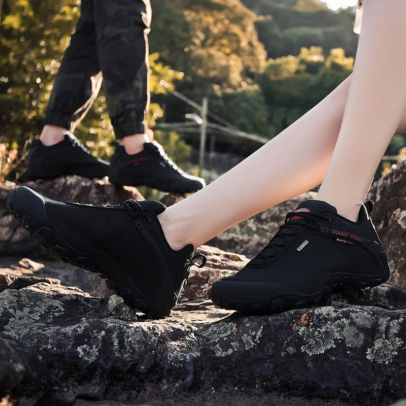 

XIANG GUAN Outdoor Camping Men Sports Hiking Shoes Athletic Trekking Sneaker Black Winter Shoes Upgrade Design New Arrival