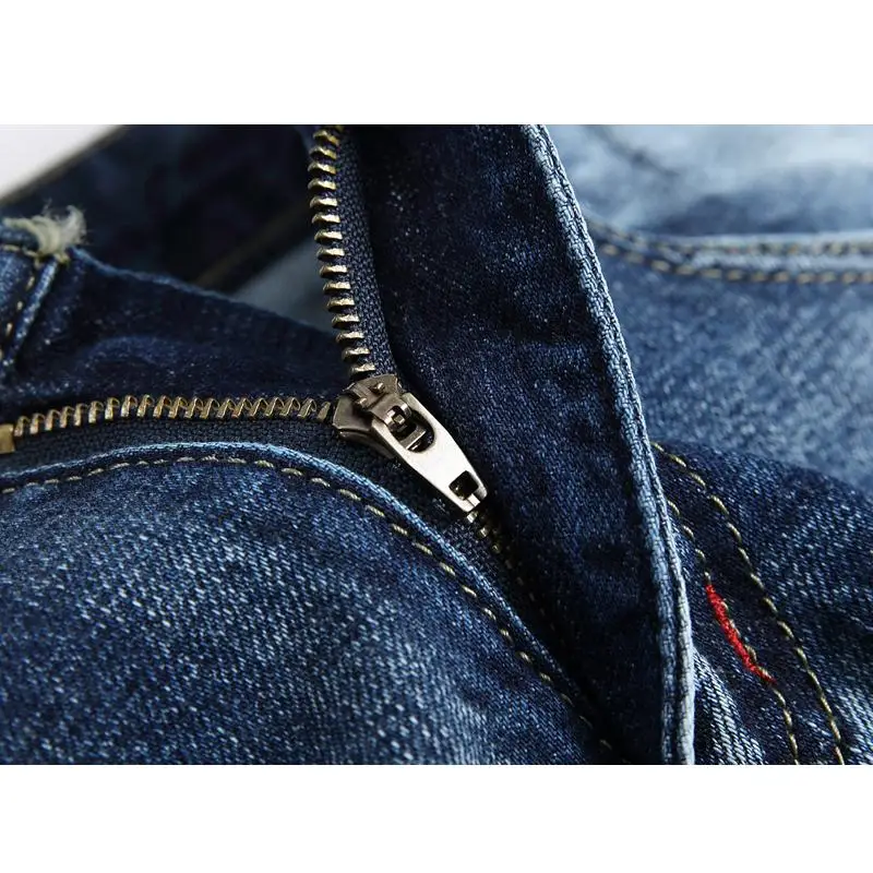 Fashion 2018 Autumn Mens denim long pants casual distressed hole male Jeans Masculino Trousers mens straight blue jeans 28-42 | Мужская