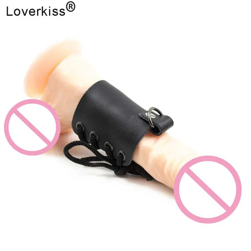 Кольцо для пениса Loverkiss кольцо повара из натуральной кожи регулируемое БДСМ