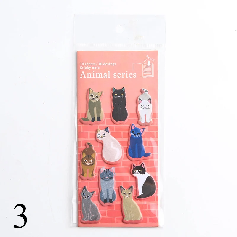 Kawaii Cat блокноты для заметок милые Липкие заметки креативные животные блокноты для заметок для детей Подарки школьные офисные принадлежности корейские канцелярские принадлежности - Цвет: 3