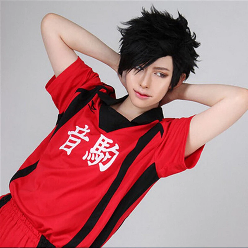 Haikyuu! Волейбол Tetsurou Kuroo Tetsuro короткие черные синтетические волосы стиль
