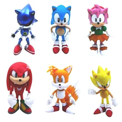 Sonic Boom Tail Sticks Werehog Amy Rose ПВХ Фигурки Доктор Эггман кастет аниме куколки статуэтки детские игрушки для детей - Цвет: sonic 1