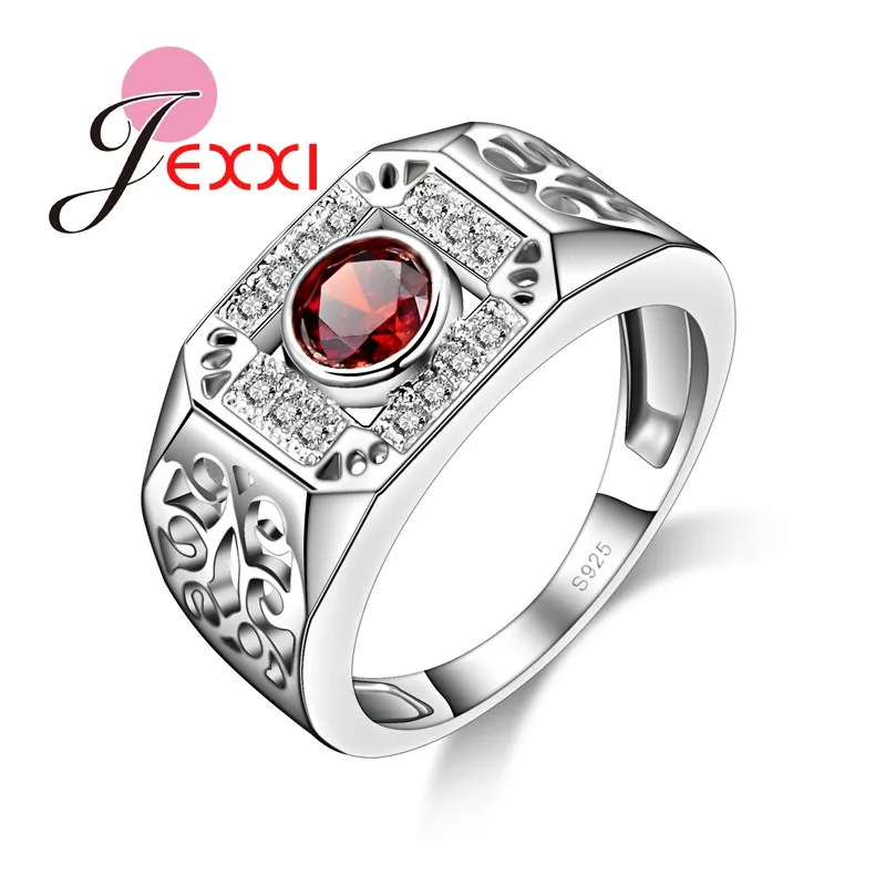 Женское кольцо из серебра 925 пробы с прозрачным Красным Кристаллом|wedding rings|women