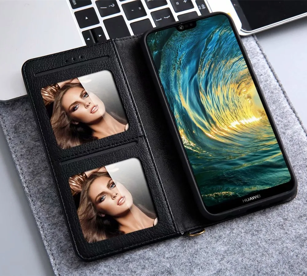 Роскошный кожаный чехол для Huawei P20 с магнитной застежкой из искусственной кожи